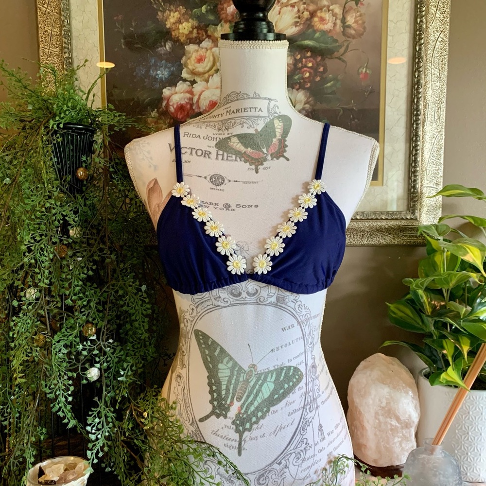 Flower decal bikini top